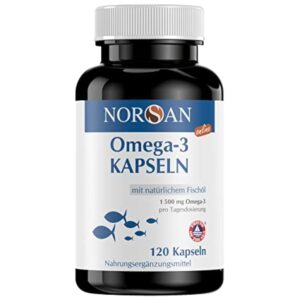 NORSAN oméga 3 gélules 120 pièces / 1.500mg d'oméga 3 par portion/complément alimentaire omega 3 avec 707mg EPA &