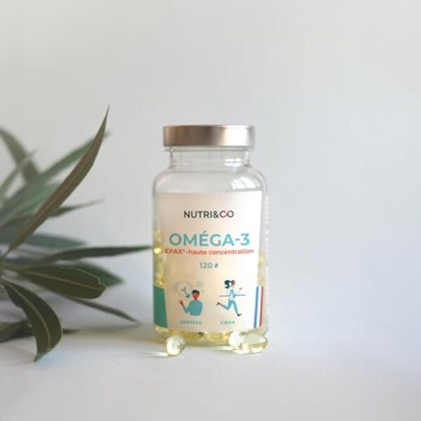 NUTRI & CO Omega 3 Huile de Poissons Sauvages EPAX®, Haute Concentration EPA DHA & Vitamine E - Issu de Pêche Durable & Huile de Poisson Pure, 120 capsules Anti Oxydation, Made in France – Image 8