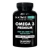 Nature Diet Omega 3 Premium - 2000 mg avec 1500 mg d'EPA et de DHA - 120 capsules molles d'huile de poisson Omega 3 à haute concentration - Approvisionnement de 2 mois