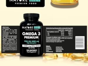 Nature Diet Omega 3 Premium - 2000 mg avec 1500 mg d'EPA et de DHA - 120 capsules molles d'huile de poisson Omega 3 à haute concentration - Approvisionnement de 2 mois
