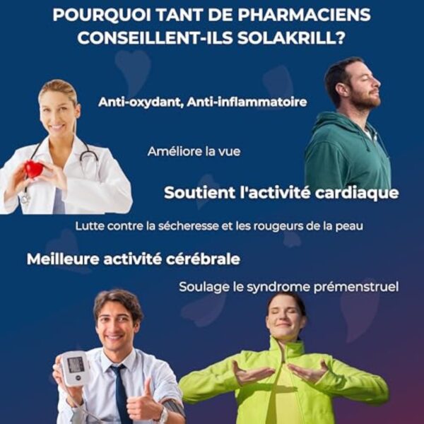OMEGA-3 100% Huile de KRILL pure - Plus efficace que l’Huile de Poissons - 60 Capsules Licaps Sans Odeur SOLAKRILL- EPA DHA Astaxanthine Choline Vitamine A B – Fabriquée en France -Laboratoires SOLAGE – Image 3