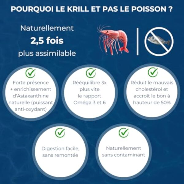 OMEGA-3 100% Huile de KRILL pure - Plus efficace que l’Huile de Poissons - 60 Capsules Licaps Sans Odeur SOLAKRILL- EPA DHA Astaxanthine Choline Vitamine A B – Fabriquée en France -Laboratoires SOLAGE – Image 4
