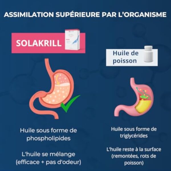 OMEGA-3 100% Huile de KRILL pure - Plus efficace que l’Huile de Poissons - 60 Capsules Licaps Sans Odeur SOLAKRILL- EPA DHA Astaxanthine Choline Vitamine A B – Fabriquée en France -Laboratoires SOLAGE – Image 6