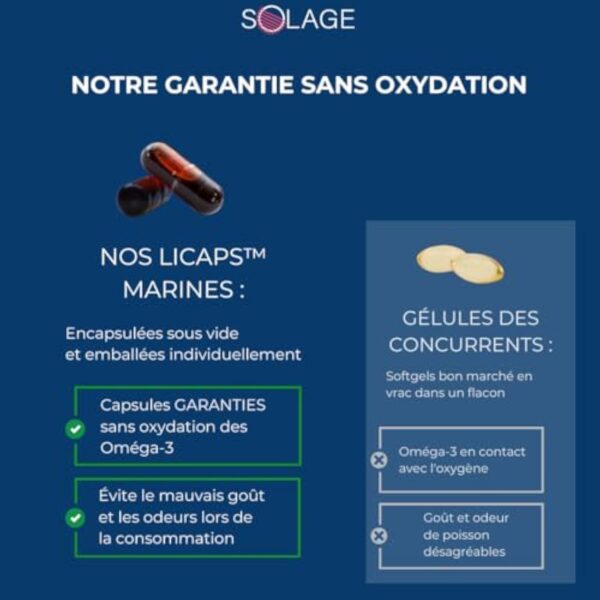 OMEGA-3 100% Huile de KRILL pure - Plus efficace que l’Huile de Poissons - 60 Capsules Licaps Sans Odeur SOLAKRILL- EPA DHA Astaxanthine Choline Vitamine A B – Fabriquée en France -Laboratoires SOLAGE – Image 7