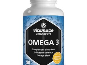 OMEGA 3 DHA EPA - 1000 mg par 1 Gélule, D'huile de Poisson pure avec 400 mg (40%) d'EPA et 300 mg (30%) de DHA pour 3 Mois, FOS Certifie, Biodisponibilite Élevée, sans Additifs