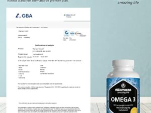 OMEGA 3 DHA EPA - 1000 mg par 1 Gélule, D'huile de Poisson pure avec 400 mg (40%) d'EPA et 300 mg (30%) de DHA pour 3 Mois, FOS Certifie, Biodisponibilite Élevée, sans Additifs