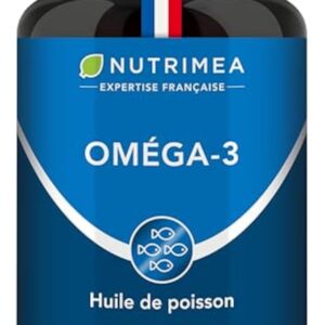 OMEGA 3 - Huile de Poissons Sauvages - Haute Concentration - 500 mg dont 175 mg d'EPA & 125 mg de DHA - Soutient la Vision et la Cognition - 30 Capsules - Nutrimea - Fabrication Française