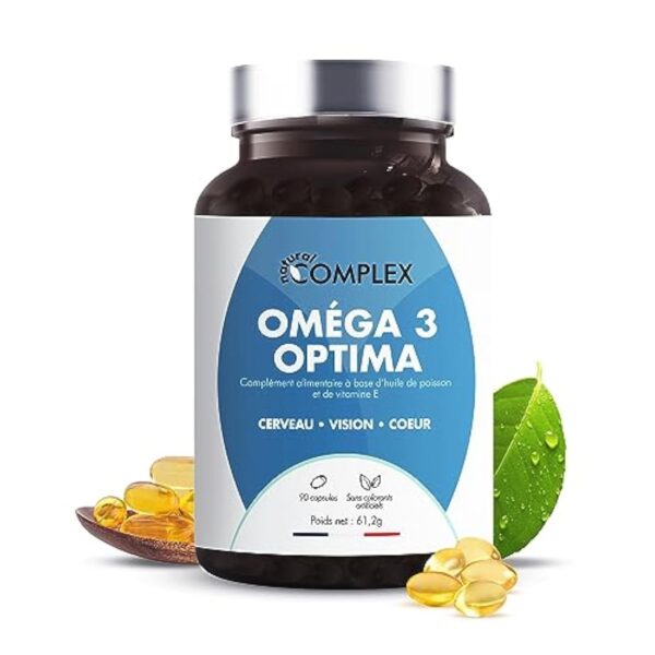 OMEGA 3 | Huile de poisson bleu sauvage, Haute concentration 2000mg, Riche en EPA & DHA | Système immunitaire, vision, mémoire, santé cardiovasculaire | Pêche durable | 90 Capsules | Made in France – Image 2