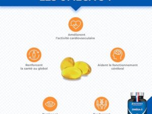 OMEGA 3 - Huile de Poissons Sauvages - Haute Concentration - 500 mg dont 175 mg d'EPA & 125 mg de DHA - Soutient la Vision et la Cognition - 30 Capsules - Nutrimea - Fabrication Française
