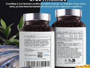 OMEGA 3 | Huile de poisson bleu sauvage, Haute concentration 2000mg, Riche en EPA & DHA | Système immunitaire, vision, mémoire, santé cardiovasculaire | Pêche durable | 90 Capsules | Made in France