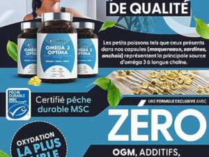 OMEGA 3 | Huile de poisson bleu sauvage, Haute concentration 2000mg, Riche en EPA & DHA | Système immunitaire, vision, mémoire, santé cardiovasculaire | Pêche durable | 90 Capsules | Made in France