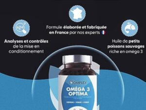 OMEGA 3 | Huile de poisson bleu sauvage, Haute concentration 2000mg, Riche en EPA & DHA | Système immunitaire, vision, mémoire, santé cardiovasculaire | Pêche durable | 90 Capsules | Made in France