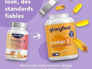 Omega 3 2000 mg Huile de Poissons Sauvages, Oméga 3 sous Forme Triglycérides Réestérifiées rTG, 1000mg EPA + 500mg DHA, Gélules Fortement Dosées, Source d'Acides Gras Essentiels, Sans Odeur