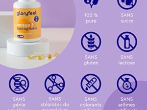 Omega 3 2000 mg Huile de Poissons Sauvages, Oméga 3 sous Forme Triglycérides Réestérifiées rTG, 1000mg EPA + 500mg DHA, Gélules Fortement Dosées, Source d'Acides Gras Essentiels, Sans Odeur