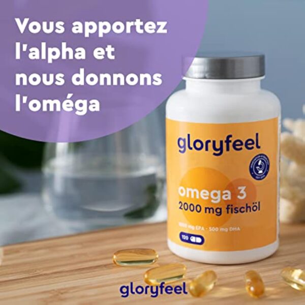Omega 3 2000 mg Huile de Poissons Sauvages, Oméga 3 sous Forme Triglycérides Réestérifiées rTG, 1000mg EPA + 500mg DHA, Gélules Fortement Dosées, Source d'Acides Gras Essentiels, Sans Odeur – Image 10