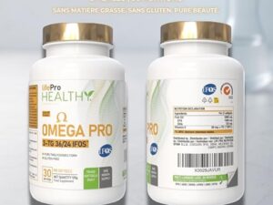 Omega 3 Capsules IFOS 3000mg avec Vitamine E, 30-90 portions - Life Pro Healthy, 35% EPA et 25% DHA, 3000mg par dose journalière, Supplément pour la santé cardiovasculaire, Huile Pure et distillée