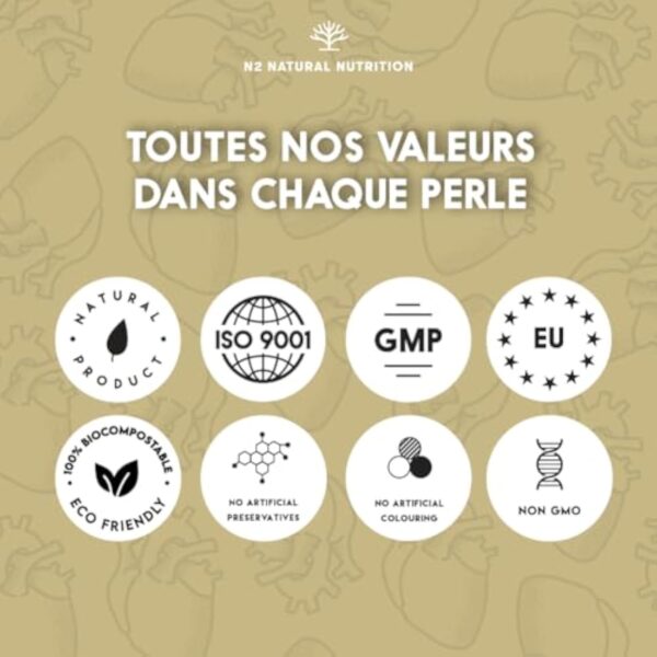 Omega 3 Fish Oil 2000 mg, 700 mg EPA et 500 mg DHA. Huile de Poisson et Vitamine E. Aide à Améliorer et Protection la Vision, Cerveau et Coeur. Régule le cholestérol.120 Gélules N2 Natural Nutrition – Image 5