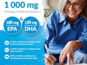 Omega 3 Fish Oil 1000 mg - Huile de Poisson - 365 Gélules - Cure d'1 An - Riche en EPA 540mg et DHA 360mg - Compléments alimentaires de Nu U Nutrition