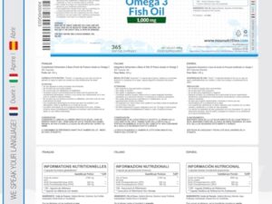Omega 3 Fish Oil 1000 mg - Huile de Poisson - 365 Gélules - Cure d'1 An - Riche en EPA 540mg et DHA 360mg - Compléments alimentaires de Nu U Nutrition