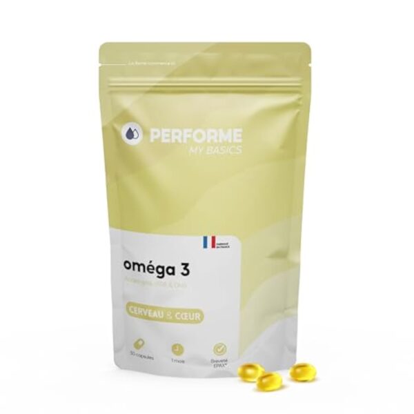 Oméga 3 - Huile de Poissons Sauvages EPAX® - Cerveau & Cœur - 400mg dont 200mg EPA +150mg DHA - 30 capsules -1 mois de cure - Issu de pêche durable - My Basics Performe – Image 2