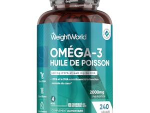 Oméga 3 Huile de Poisson Gélules 2000mg, 240 Gélules pour 4 Mois - avec EPA 660mg & DHA 440mg, Fish Oil Omega 3 sans Odeur, Selon l'EFSA, l'EPA et le DHA Contribuent au Fonctionnement Normal du Cœur