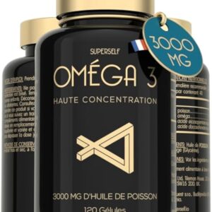 Oméga 3 Huile de Poissons Sauvages - 3000mg Triple Concentration - EPA 990mg & DHA 660mg - 120 Gélules Omega3 - Soutien Cardiaque, Vision, Cérébrale