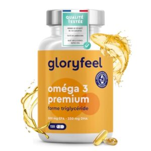 Oméga 3 Huile de Poissons Sauvages, 500mg EPA et 250mg DHA, Acides Gras Essentiels Omega 3, Soutient Cardiaque, Cérébrale et Vision, 120 Capsules pour 4 Mois, Pêche Durable, Sans Odeur