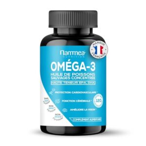 Omega 3 - Huile de poissons sauvages - Fish Oil - Musculation - Articulations - Booster de mémoire puissant - Riche en acides gras - Haute concentration en EPA & DHA - 120 capsules