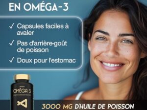 Oméga 3 Huile de Poissons Sauvages - 3000mg Triple Concentration - EPA 990mg & DHA 660mg - 120 Gélules Omega3 - Soutien Cardiaque, Vision, Cérébrale