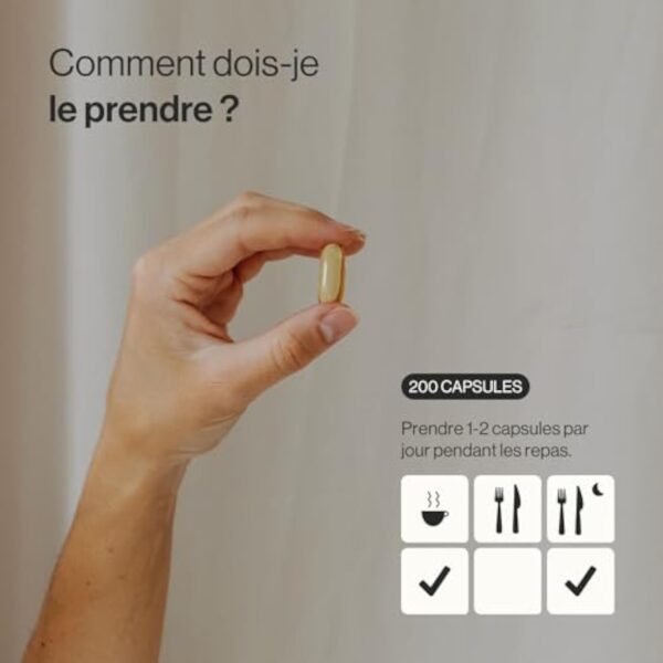 Oméga 3 Huile de Poissons Sauvages 2000mg - Haute Concentration en EPA (700mg) & DHA (500mg) Soutien Fonction Cardiaque et une Vision Normale - Forte Concentration en Acides Gras Essentiels – Image 4