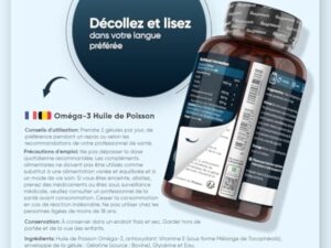 Oméga 3 Huile de Poisson 400 Gélules pour +1 An d'Apport, Fish Oil Omega 3 EPA DHA sans Odeur, Selon l'EFSA, l'EPA et le DHA Contribuent au Fonctionnement Normal du Cœur, Enrichi en Vitamine E