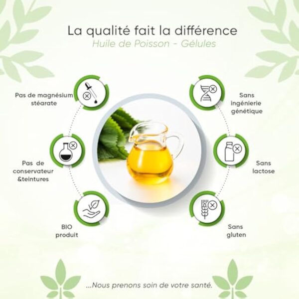 Oméga 3 Huile de poissons | Sauvages 4000 mg | 400 gélules | Pilulier | 720 mg EPA + 480 mg DHA par dose quotidienne | sans additifs | très haute pureté et biodisponibilité – Image 6