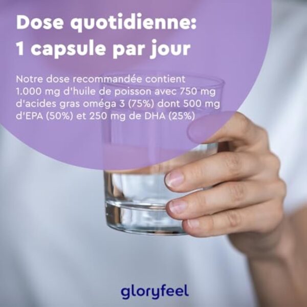 Oméga 3 Huile de Poissons Sauvages, 500mg EPA et 250mg DHA, Acides Gras Essentiels Omega 3, Soutient Cardiaque, Cérébrale et Vision, 120 Capsules pour 4 Mois, Pêche Durable, Sans Odeur – Image 8