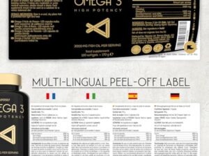 Oméga 3 Huile de Poissons Sauvages - 3000mg Triple Concentration - EPA 990mg & DHA 660mg - 120 Gélules Omega3 - Soutien Cardiaque, Vision, Cérébrale