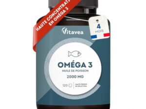 Omega 3 Huile de Poissons Sauvages 2 000mg - 4 mois - Haute concentration en EPA (1 000mg) et DHA (500mg) - Soutien des fonctions cognitives et visuelles - Fabriqué en France - Vitavea