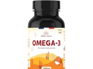 Omega 3 Huile de Poissons Sauvages 2000mg EPAX®, Très Haute Concentration EPA (800mg) et DHA (600mg), Totox < 3, 60 Capsules, Vitamine E, Anti Oxydation, Fabriqué en France