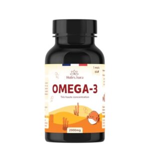 Omega 3 Huile de Poissons Sauvages 2000mg EPAX®, Très Haute Concentration EPA (800mg) et DHA (600mg), Totox < 3, 60 Capsules, Vitamine E, Anti Oxydation, Fabriqué en France