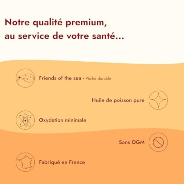 Omega 3 Huile de Poissons Sauvages 2000mg EPAX®, Très Haute Concentration EPA (800mg) et DHA (600mg), Totox < 3, 60 Capsules, Vitamine E, Anti Oxydation, Fabriqué en France – Image 6