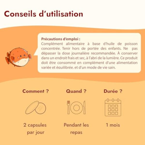 Omega 3 Huile de Poissons Sauvages 2000mg EPAX®, Très Haute Concentration EPA (800mg) et DHA (600mg), Totox < 3, 60 Capsules, Vitamine E, Anti Oxydation, Fabriqué en France – Image 7