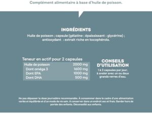 Omega 3 Huile de Poissons Sauvages 2 000mg - 4 mois - Haute concentration en EPA (1 000mg) et DHA (500mg) - Soutien des fonctions cognitives et visuelles - Fabriqué en France - Vitavea