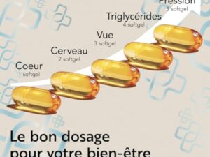 Omega 3 IFOS 5 étoiles Certifié Avec Vitamine D3 2000 UI Et E PiùLife, 60 Softgels, Huile De Poisson Omega 3 DHA EPA 2000 mg et 1000 mg par dose, Soutien Cœur, Vue, Os, Cerveau