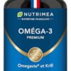 Omega 3 & Krill d'Antarctique | Breveté Omegavie® | Huile de Poissons Sauvages | Antioxydant Naturel | Cognition & Système Immunitaire | Concentré en Astaxanthine | Fabrication Française | Nutrimea