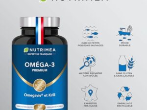 Omega 3 & Krill d'Antarctique | Breveté Omegavie® | Huile de Poissons Sauvages | Antioxydant Naturel | Cognition & Système Immunitaire | Concentré en Astaxanthine | Fabrication Française | Nutrimea