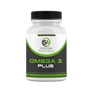 Omega 3 Plus 3 fois plus fort, 1000 mg d'huile de poisson 500mg EPA 250mg DHA par gélule, pureté testée en laboratoire à partir de pêche durable, 120 gélules 4 mois