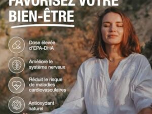 Oméga 3 concentration maximale EPA - DHA. Acides gras oméga 3 (2 000 mg) + vitamine E à base d'huile de poisson sauvage. 120 perles molles
