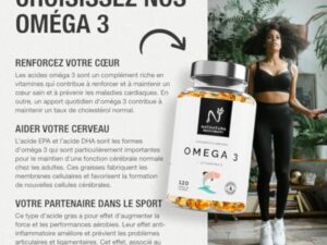 Oméga 3 concentration maximale EPA - DHA. Acides gras oméga 3 (2 000 mg) + vitamine E à base d'huile de poisson sauvage. 120 perles molles