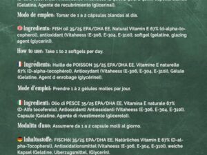 Oméga 3 concentration maximale EPA - DHA. Acides gras oméga 3 (2 000 mg) + vitamine E à base d'huile de poisson sauvage. 120 perles molles
