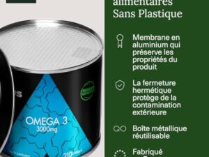 Oméga 3 gélules - 3000 mg par jour - 210 gélules - Avec acides gras EPA et DHA - Huile de poisson - Vitamine E, Acides gras - Vision, Cerveau - Plus de 2 mois - ALDOUS
