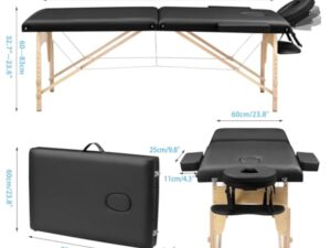 Perfur Casa Table de Massage Pliable - 2-Zones Table Massage Professionnelle pour Spa et Physiothérapie et Tatouage
