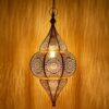 Plafonnier indien oriental Lunar Or 40cm E27 Douille | Plafonnier Lustre de Salon marocain oriental | Lanterne électrique indienne Vintage design décoration de maison orientale arabe